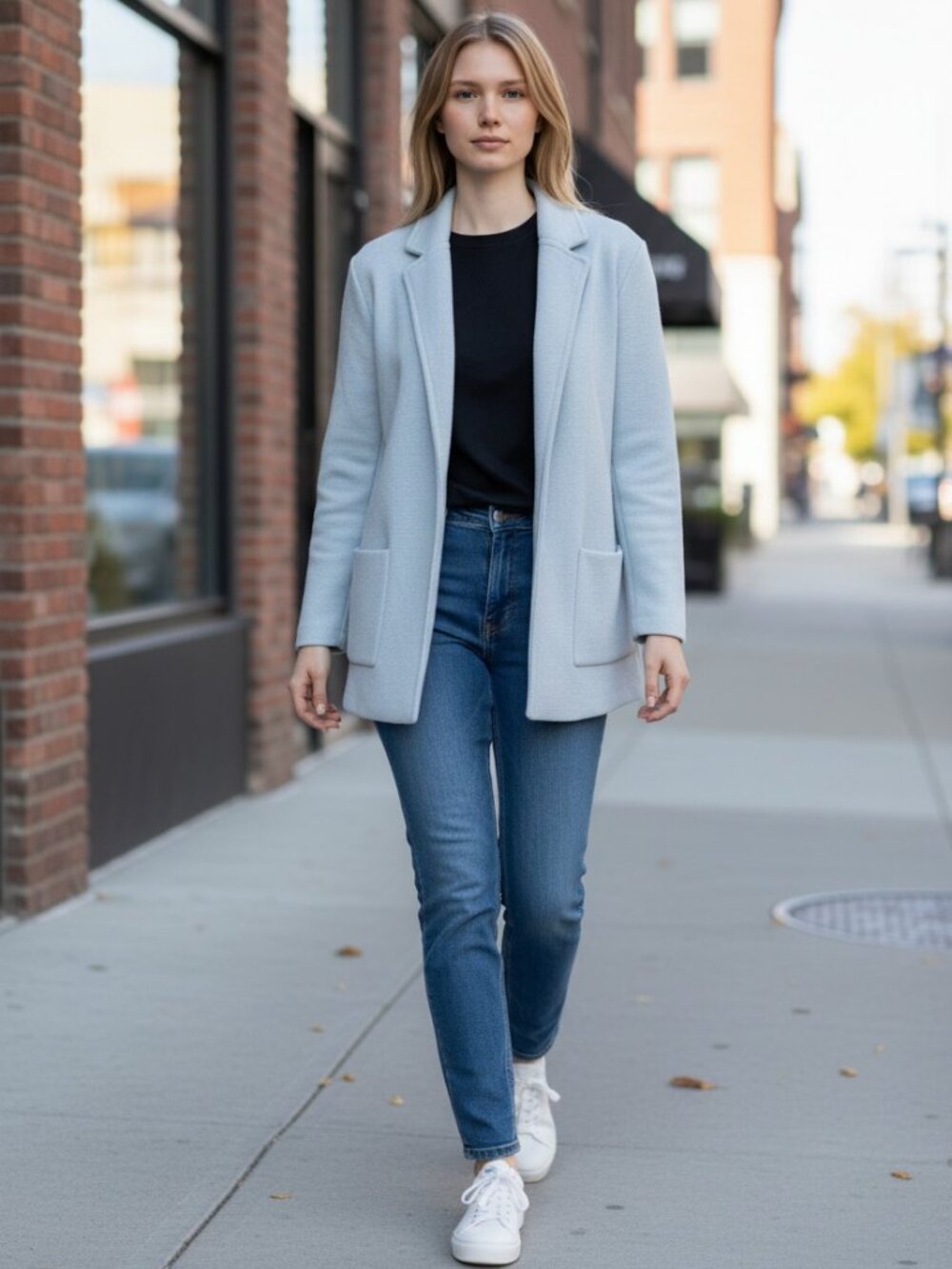 Magaschoni Open Cardigan Light‎ Blue Blazer Sweater XSmall Preowned